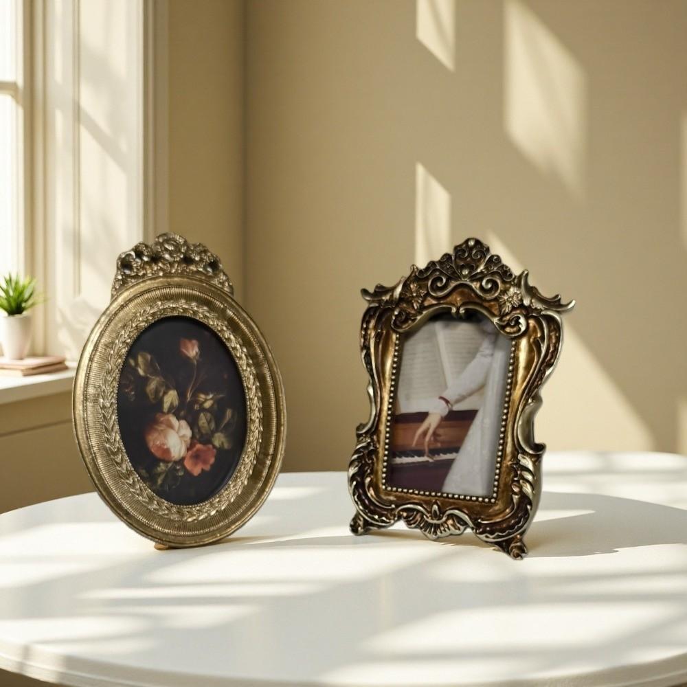 Carved Flower Design French Baroque Photo Frame Rectangular Oil Picture Frame  Bedroom