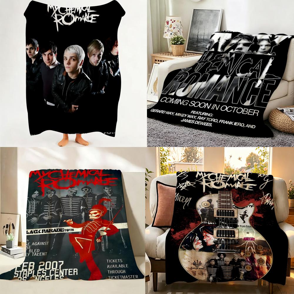 Band M MyChemicalRomance Throw Flannel Throw Blanket Suitable for Sofa Living Room Bedroom