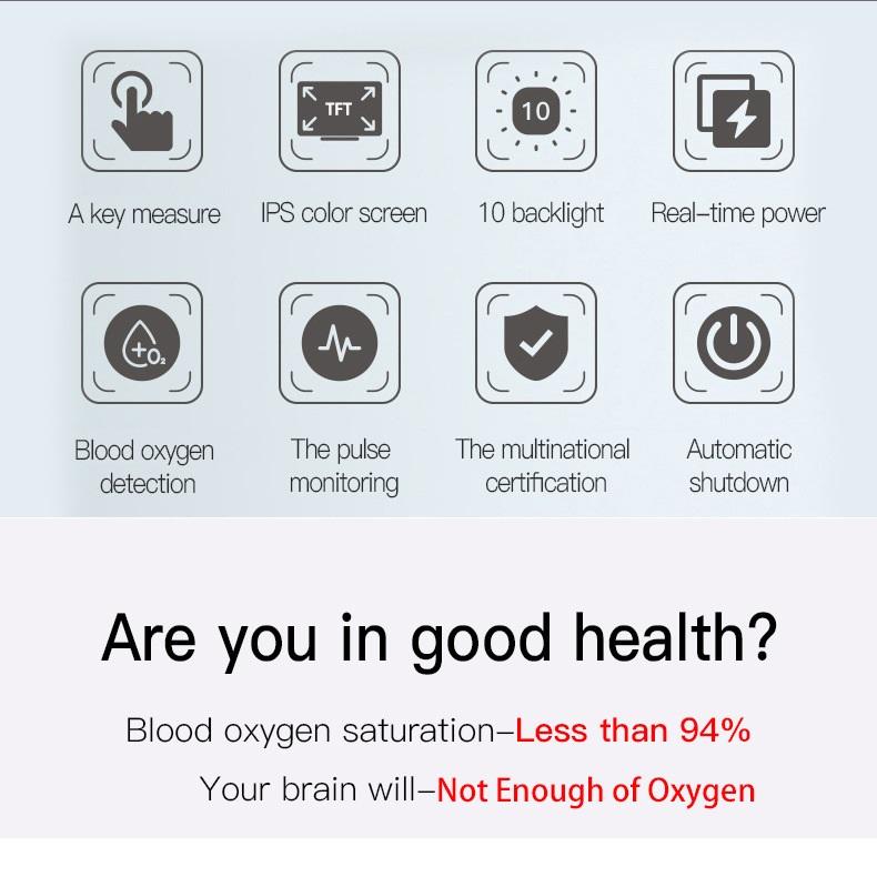 CE FDA Пульсоксиметр на кончике пальца Монитор насыщения крови кислородом TFT-дисплей