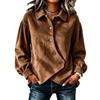 MGHR Женская Модная Повседневная Блузка/Рубашка с Длинным Рукавом Осень Зима с Воротником-Поло