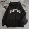 New zipper hooded sweater European and American Los Angeles california sweater spring and autumn coat top