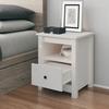 VidaXL Bedside Table White 40x35x49 Cm Solid Pine Wood813711