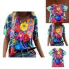Summer Casual T Shirt With Floral Print And V Neck For Women