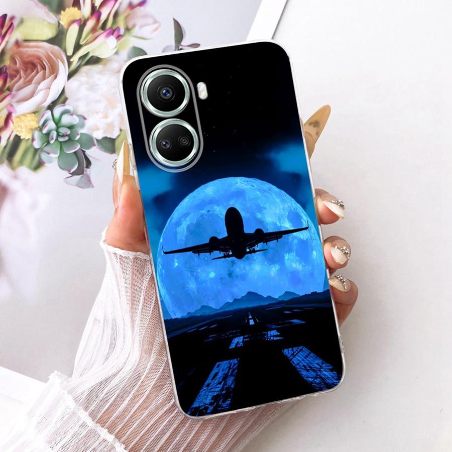 Case For Huawei Nova 10 Pro Phone Cover for Huawei Nova 10 SE Nova 10SE Soft Silicone TPU transparent Painted Flower Fundas