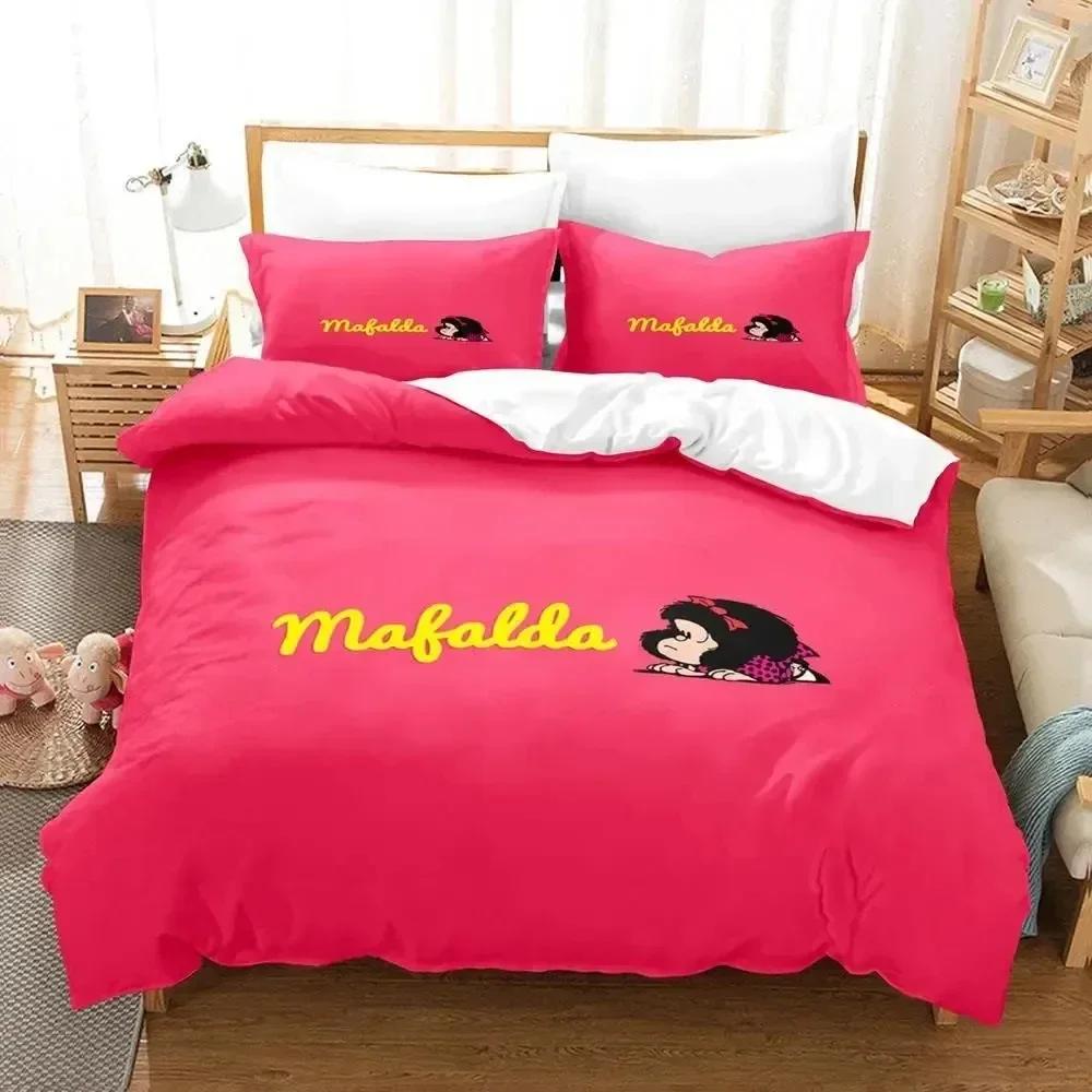 3D Print Mafalda Printed Bed Set Duvet Cover Pillowcase Bedding Set Bed Linen Sheet Quilt Cover Full Queen King Size
