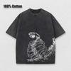 Men Washed Anime Attack On Titan T-Shirt Hip Hop Streetwear Graphic Print Oversize Tshirt Short Sleeve Cotton Loose Vintage Tops