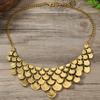 1 PCS Retro Silver Scale Statement Necklace Exaggerated Geometric Textured Jewelry Fashion Neck Chain for Women