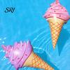 Ice Cream Float Inflatable Toy Extra Large Pool Kids Floating for Swimming Water Play Outdoor