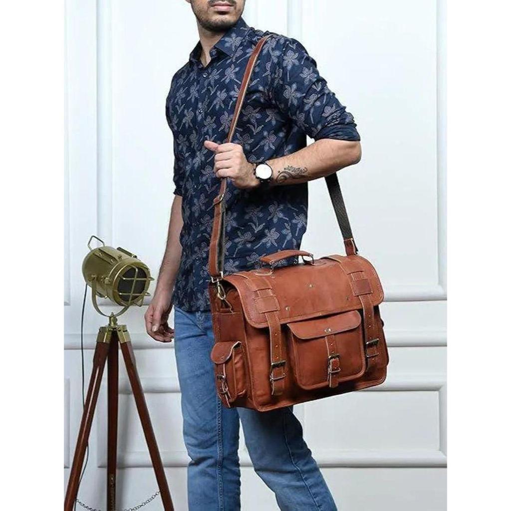 Сумка-мессенджер через плечо из натуральной кожи ручной работы для ноутбука, офисная сумка, портфель, в деревенском винтажном стиле, подарки для мужчин, подарок для него