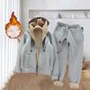 Sports Casual Suit Women's Autumn and Winter Style Plus Velvet Thickening Simple Solid Color Thin Long-sleeved Hooded Short Jacket Sweatpants