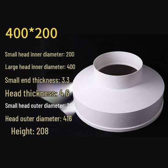 Air System Duct Fan Adapter: Large to Small Soft PVC Connection, 100 to 75