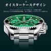 OLVES Quartz Popular Business Watch with Chronograph Easy to Luminous Stainless Steel Band Men's Watch, Movement, Read, Waterproof, (Green)