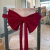 Бархатные Рождественские Красные Банты на Стулья Эластичная Лента Подарочные Банты Бордовые Ленты для Стульев Чехол для Обеденного Стула