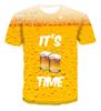 Fashion Cool Yellow T-Shirt Fanta Beverage Beer 3D Printed Style Casual Quick Drying T-Shirt Round Neck Men's Tops