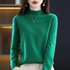 Autumn and Winter Women's Half-high Neck Knitted Sweater Loose Thin Bottoming Shirt