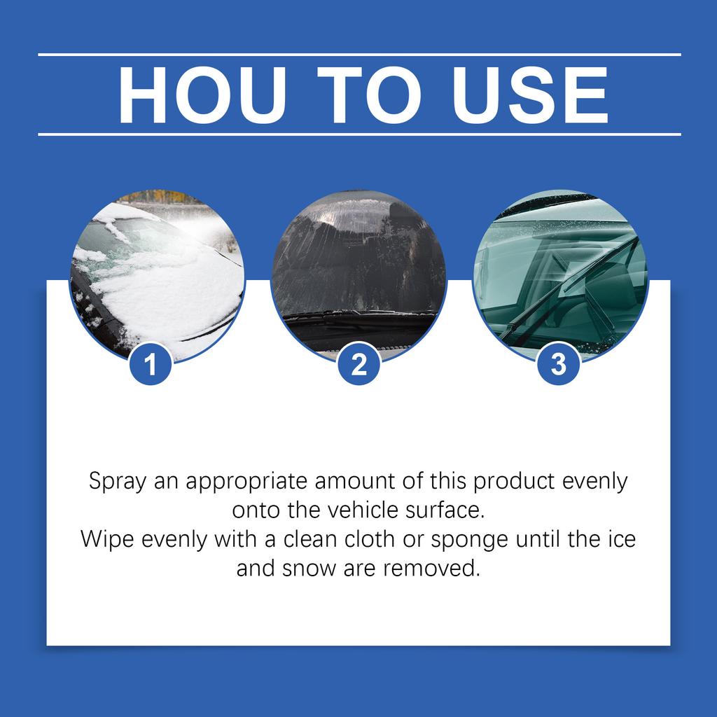 Car Snow Melting De-Icing Agent Winter Automotive Windshield De-Icer Quickly Melts Frost Car Antifreeze Anti-Frost Tools 355ml