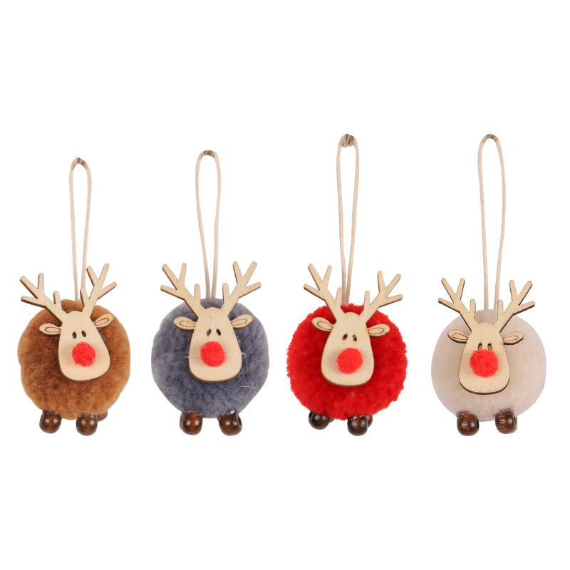 2024 New Christmas Deer Hair Ball Pendant, New Elk Felt Pendant, Holiday Christmas Tree Decoration