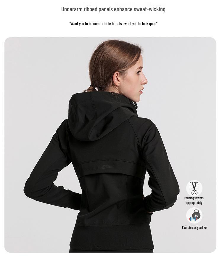 Женский кардиган с капюшоном приталенного кроя, куртка для йоги на осень/зиму