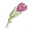 Elegant Tulip Flower Brooch Pin Crystal Costume Jewelry Clothes Accessories Jewelry Brooches