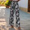 Летние женские брюки, повседневные брюки с принтом, прямые брюки в праздничном стиле