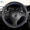 Car Steering Wheel Cover For BMW M Sport 3 Series E46 Coupe 2000-2006 M3 E46 M5 E39 2000-2003 1.2mm Suede Leather Trim Blue
