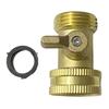 2 Pieces Portable Sturdy Brass Hose Shut Off Valves with Extended Handle Fit 3/4Inch Garden Hose Connectors Daily Use