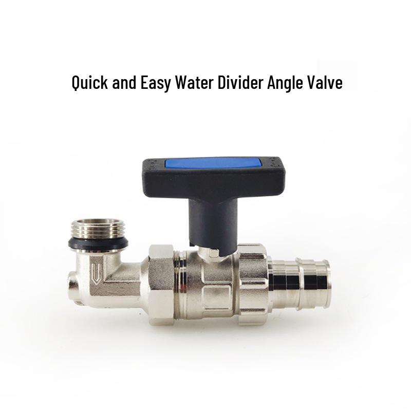 Quick Install 2-Way Splitter Valve: Straight-Angle Ball Valve for PEXA, QE-Compatible