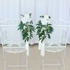 1 Pc Church Chair Decor Wedding Aisle Decorations for Wedding Ceremony Pew Flowers for Party Decor with Artificial Flowers Eucalyptus Ribbons White