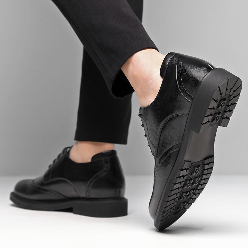 Hidden Heel 8/6CM Cow Leather Men Shoes Office Work Elevator Shoes Brand Man Business Oxfords Footwear Suit Shoes Lift Sneakers