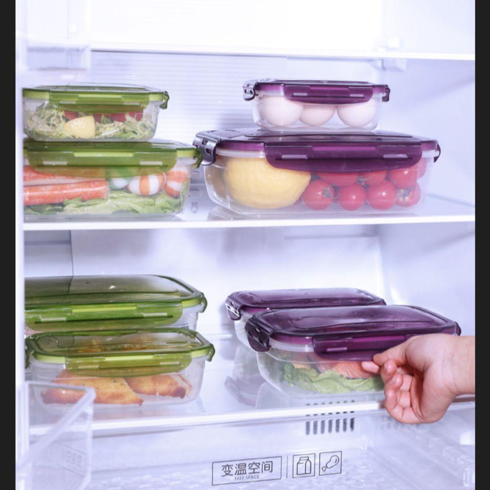 1 шт. Герметичный прямоугольный контейнер для хранения в холодильнике, пластиковый контейнер для ланча, разогреваемый в микроволновой печи
