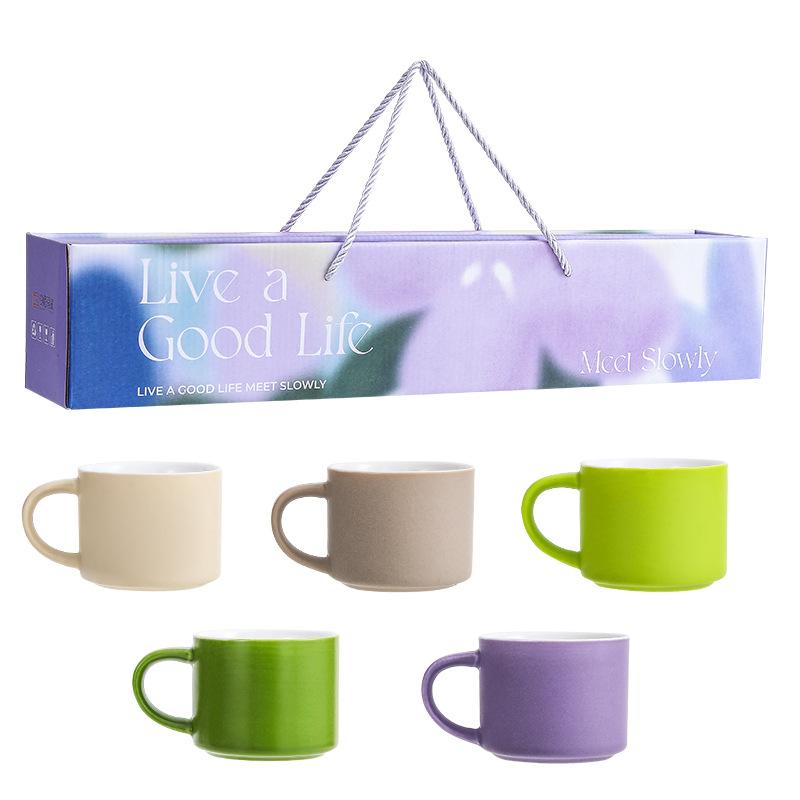 Elegant Ceramic Coffee Cup Set Gift Box for Birthday Party Wedding Souvenir Present