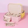 With 12 Small Pouches PU Jewelry Box Dustproof Jewelry Storage Case Jewelry Display Box  Travel