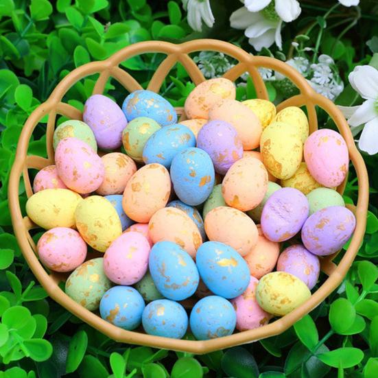 1 Набор Искусственное Пасхальное Яйцо Яркий Праздничный Штрих Пенополистирол Красивое Имитационное Пасхальное Яйцо для Вечеринки