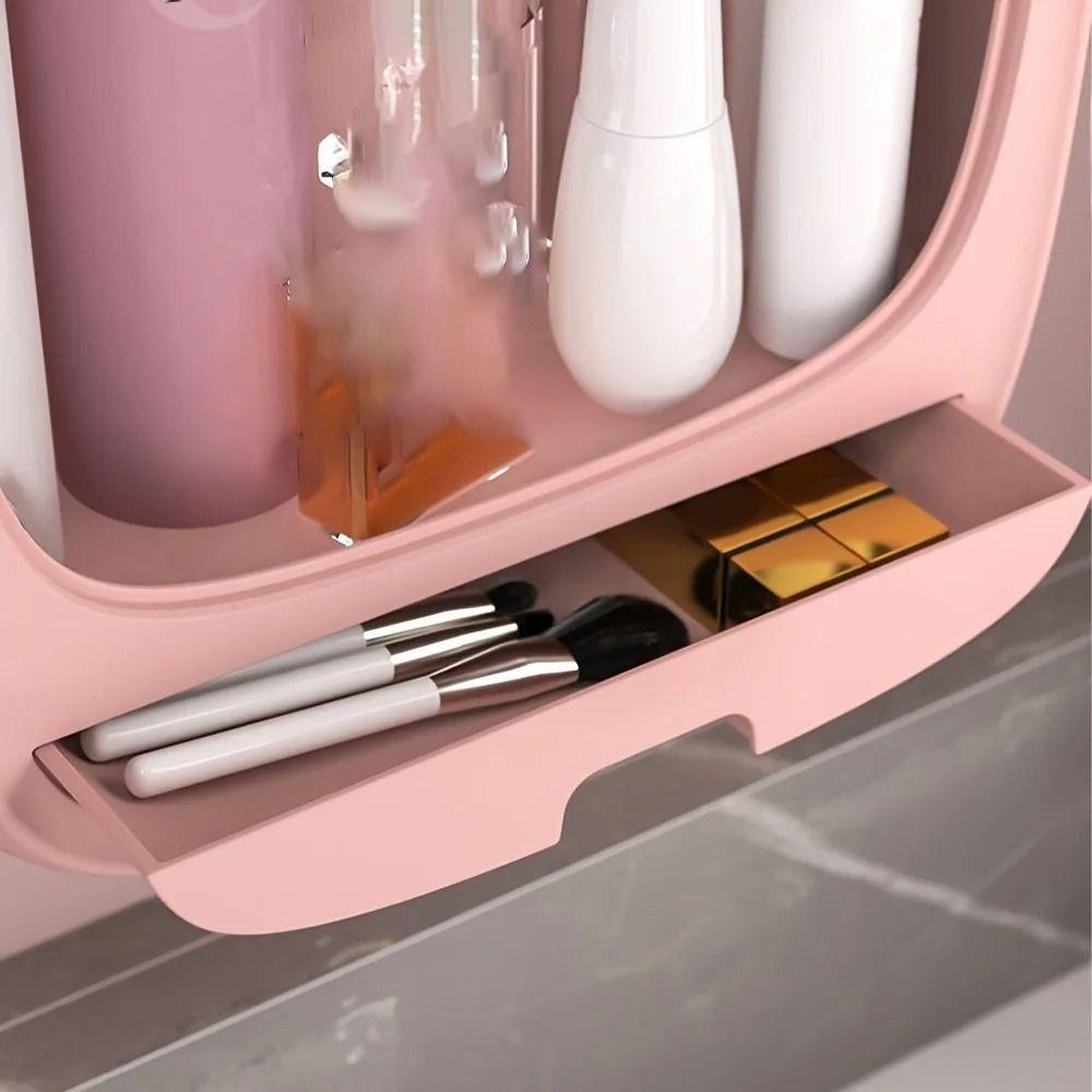 Wall-mounted Makeup Organizer Waterproof Storage Box High Quality Cosmetic Display Cases Bathroom