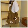 Canvas Bag Women's Large Capacity Cloth Bag Star Academy Style Shoulder Bag Crossbody Bag