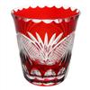 Edo Kiriko Shochu Glass with Shippo Boat-shaped (Red) TO-9