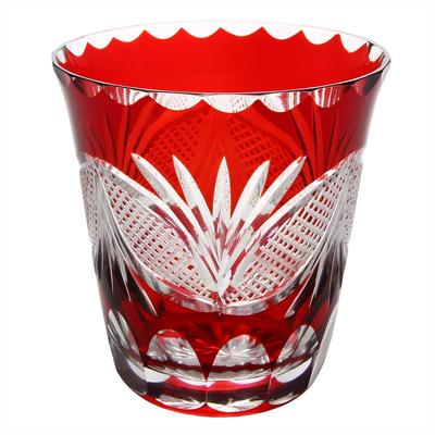Стакан Edo Kiriko Shochu с шиппо в форме лодочки (красный) ТО-9