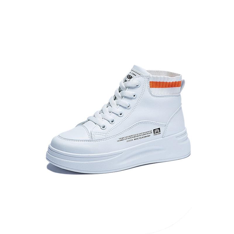 Ins высокие маленькие белые туфли женские весна 2025 новые на толстой подошве корейская версия универсальные студенческие туфли для сноуборда женская уличная обувь TH919