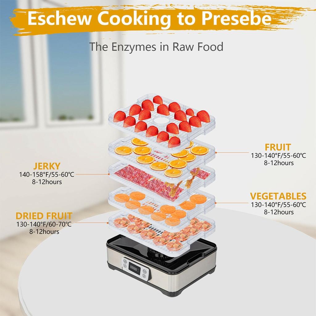 230 В 5-ярусный дегидратор для сушки продуктов с цифровым таймером и контролем температуры для фруктов, овощей, мяса, вяленой говядины 220 В