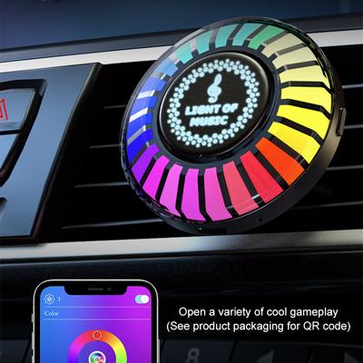 Автомобильный музыкальный ритм-светильник RGB светодиодный музыкальный автомобильный вентиляционный светильник приложение звуковая активация светодиодные фонари управление освежителем воздуха окружающее освещение