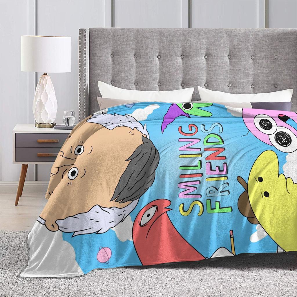 Smiling Friends Cartoon Blankets Super Warm Comfortable Plush Throw Blanket For Child Couch Bed Flannel Bedspread Bed Cover