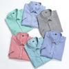 Short Sleeve Striped Men Stretch Work Shirt Non-Iron Summer Easy Care Male Tops Without Front Pocket