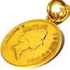 Британская монета 1 пенни с золотым покрытием 18 карат, ожерелье-цепочка с подвеской-монетой, золото античное (50)