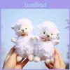 Sweet And Adorable 15cm White Sheep Plush Pendant Panda Brooch Toy Key Chain For A Cheerful Atmosphere