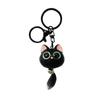 Cute 3D Cartoon Keyring Exquisite Cat Head Pendant Car Keychain Big Eye Cat Head Keychain Couple