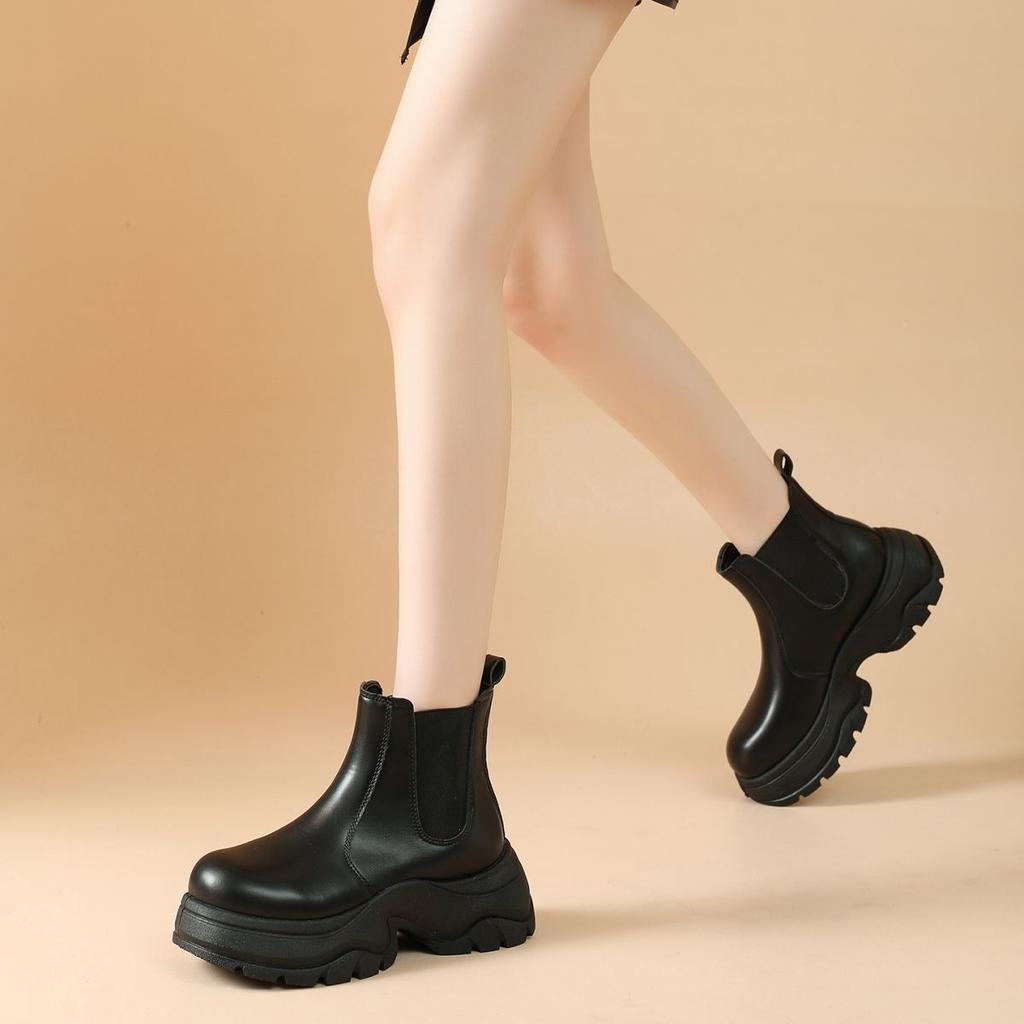 Платформа Ботинки Мартин Женские 2025 Осень Новая Мода Универсальные 34 Размер Кампус Ветер Крутой Тренд Средняя Труба Челси Короткие Ботинки