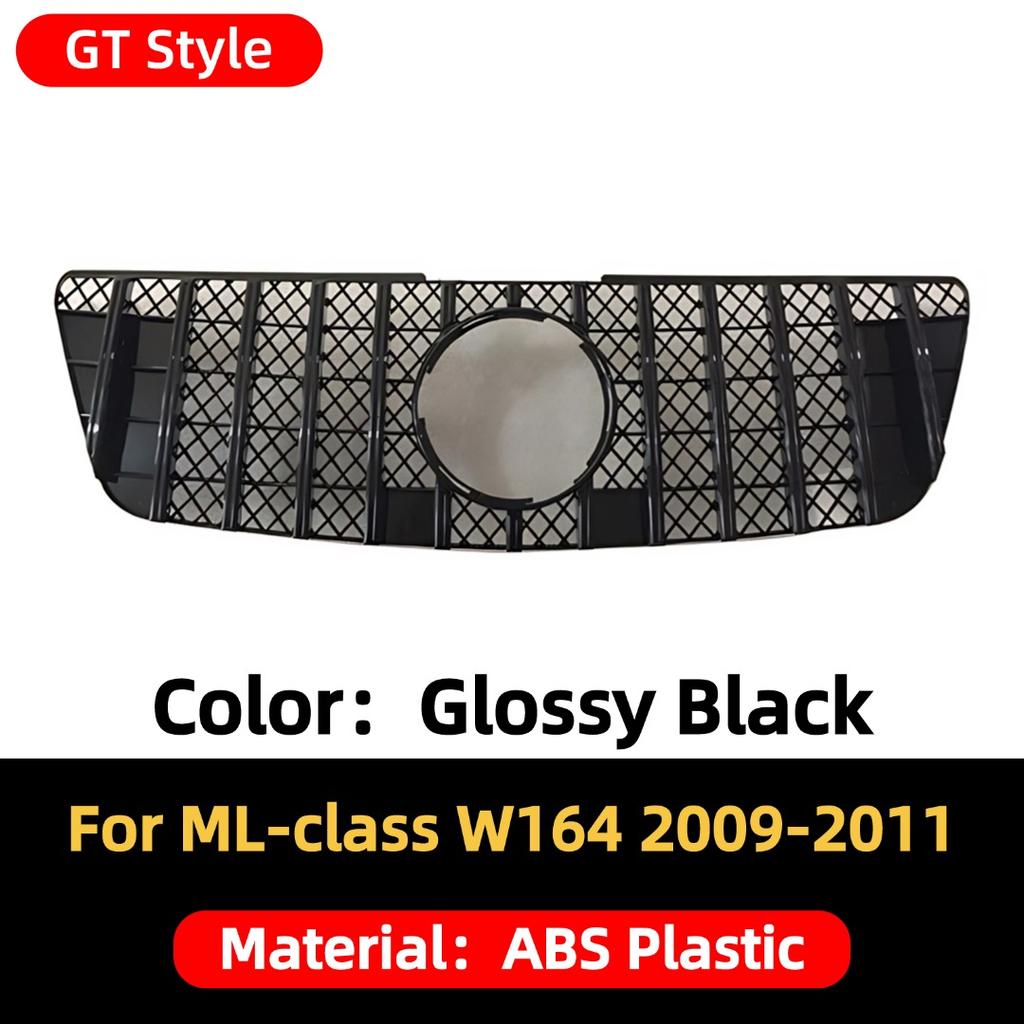 Front Mask Grille Bumper Grill Hood Mesh Modification For Mercedes Benz ML W164 2005-2011 GT Diamond Style Tuning Accessories