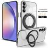 Plating Support Ring Magnetic Transparent Phone Case For Samsung Galaxy A55 A35 A25 A15 A05 S A54 A34 A24 A14 A53 A23 A52 4G 5G