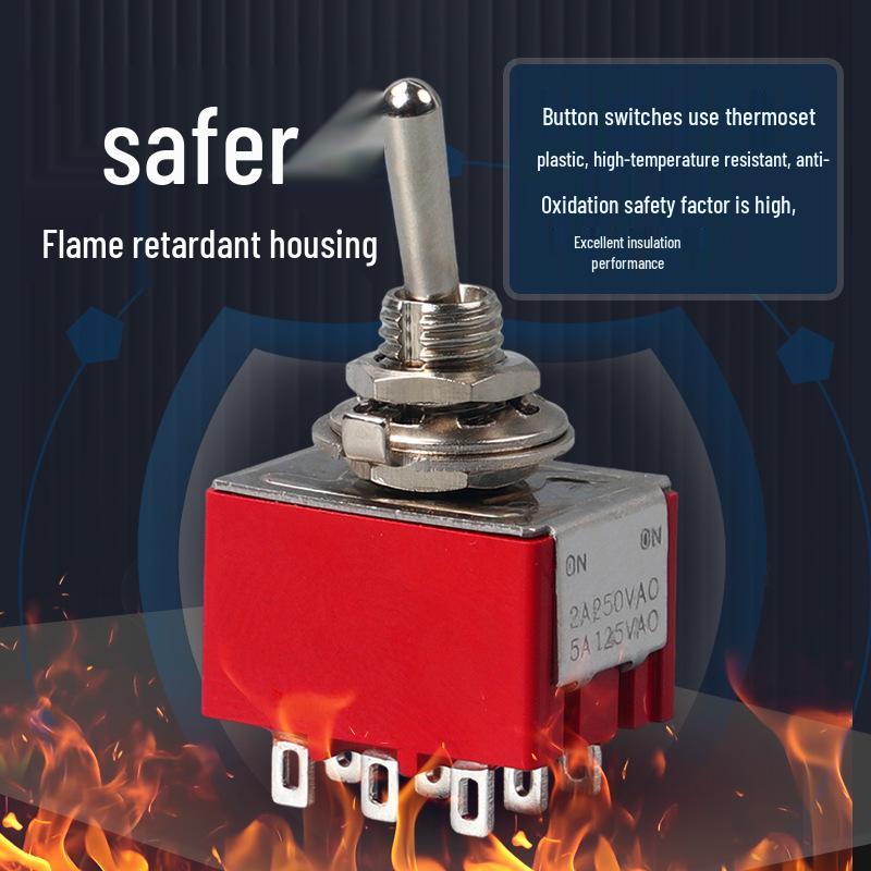 Тумблер MTS-102/103: 3/6 контактов, 2/3 положения, однополюсный/двухполюсный тумблер