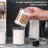 Transparent Cotton Swab Makeup Pad Dispenser Storage Box Multifunctional Bathroom Cosmetics Storage Box Cotton Round Holders